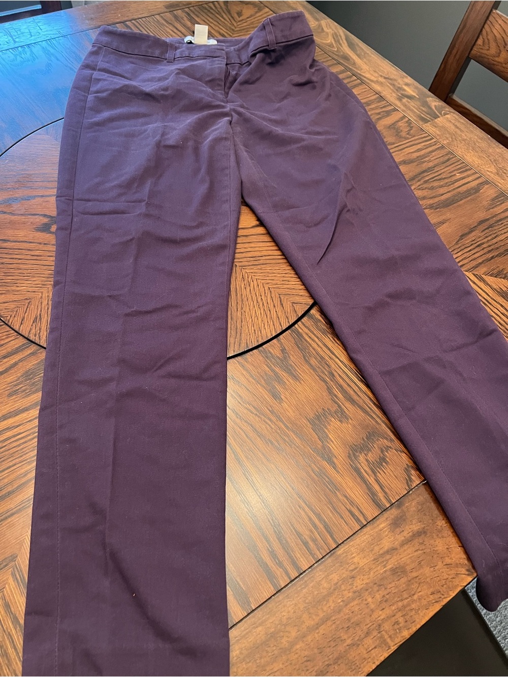 White House Black Market Women’s Purple Solid cotton Ankle Pants sz 4 # 650